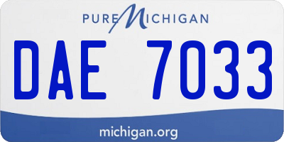 MI license plate DAE7033