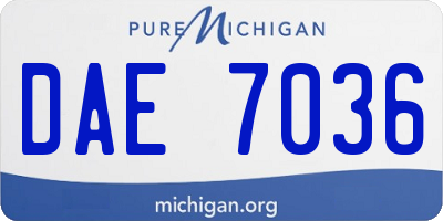 MI license plate DAE7036