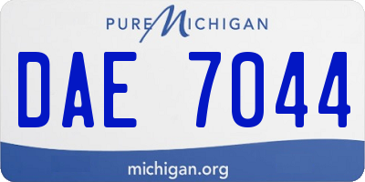 MI license plate DAE7044