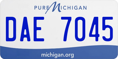 MI license plate DAE7045