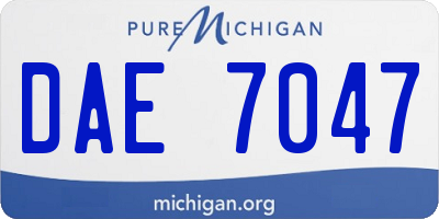 MI license plate DAE7047