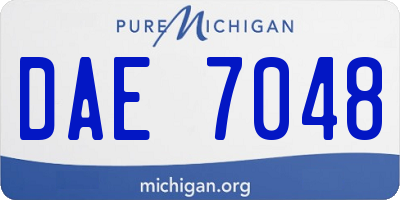 MI license plate DAE7048