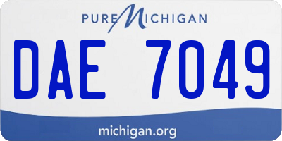 MI license plate DAE7049