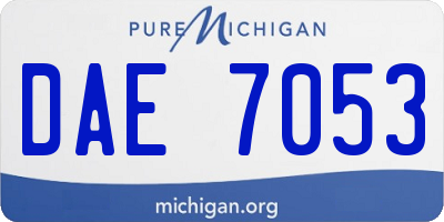 MI license plate DAE7053