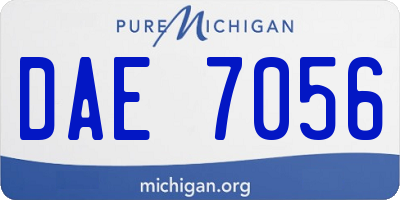 MI license plate DAE7056