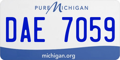 MI license plate DAE7059