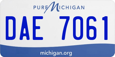 MI license plate DAE7061