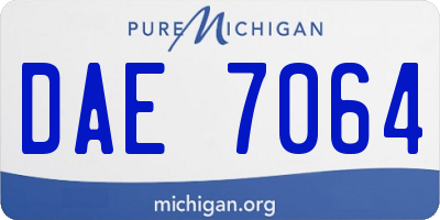 MI license plate DAE7064