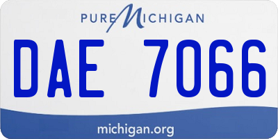 MI license plate DAE7066