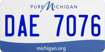 MI license plate DAE7076