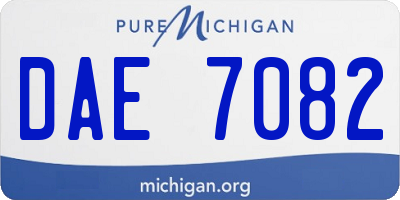 MI license plate DAE7082