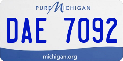 MI license plate DAE7092