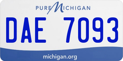 MI license plate DAE7093