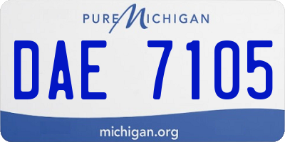 MI license plate DAE7105