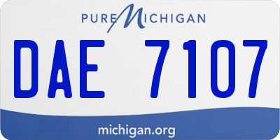 MI license plate DAE7107