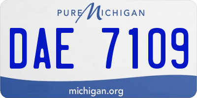 MI license plate DAE7109
