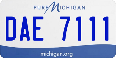 MI license plate DAE7111