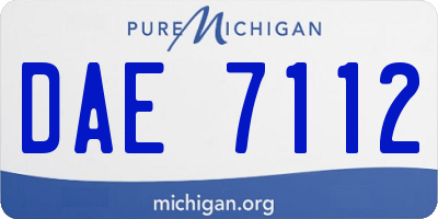 MI license plate DAE7112