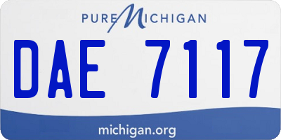 MI license plate DAE7117