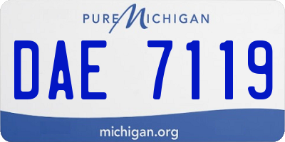 MI license plate DAE7119