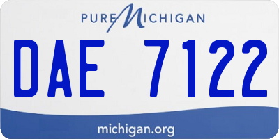 MI license plate DAE7122