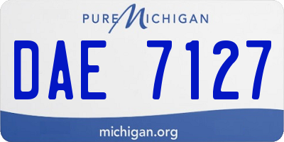 MI license plate DAE7127