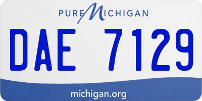 MI license plate DAE7129
