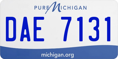 MI license plate DAE7131