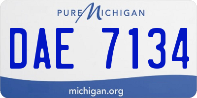 MI license plate DAE7134