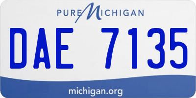 MI license plate DAE7135