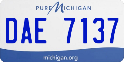 MI license plate DAE7137
