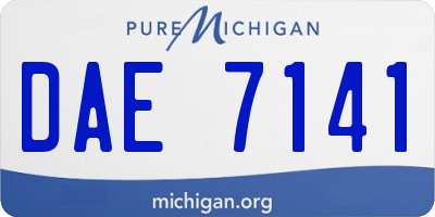 MI license plate DAE7141