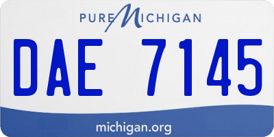 MI license plate DAE7145