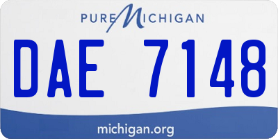 MI license plate DAE7148
