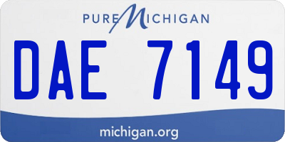 MI license plate DAE7149