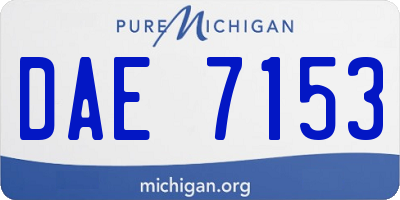 MI license plate DAE7153