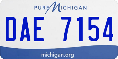 MI license plate DAE7154