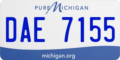 MI license plate DAE7155