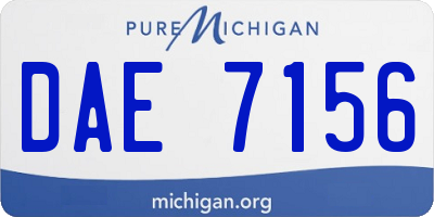 MI license plate DAE7156