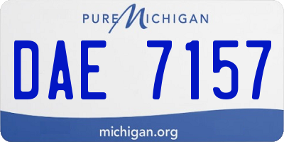 MI license plate DAE7157