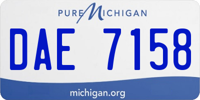 MI license plate DAE7158