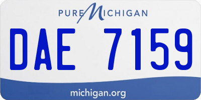 MI license plate DAE7159