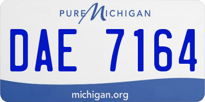MI license plate DAE7164