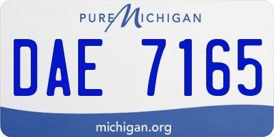 MI license plate DAE7165