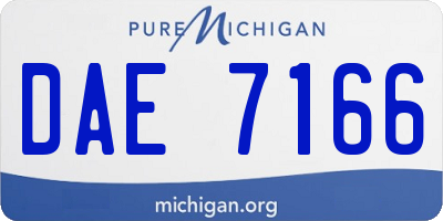 MI license plate DAE7166