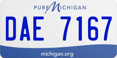 MI license plate DAE7167