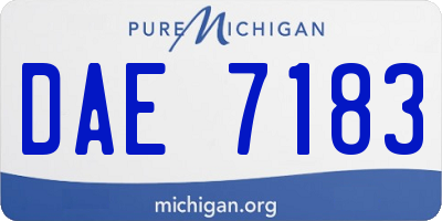 MI license plate DAE7183