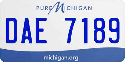MI license plate DAE7189