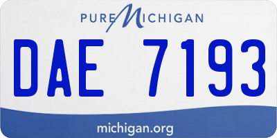 MI license plate DAE7193