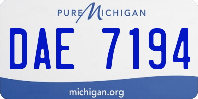 MI license plate DAE7194